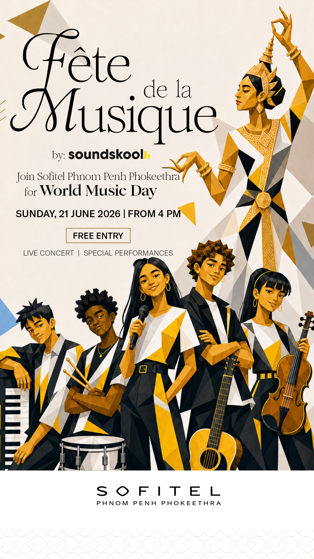 Fête de la Musique by Soundskool main poster for World Music Day at Sofitel Phnom Penh Phokeethra