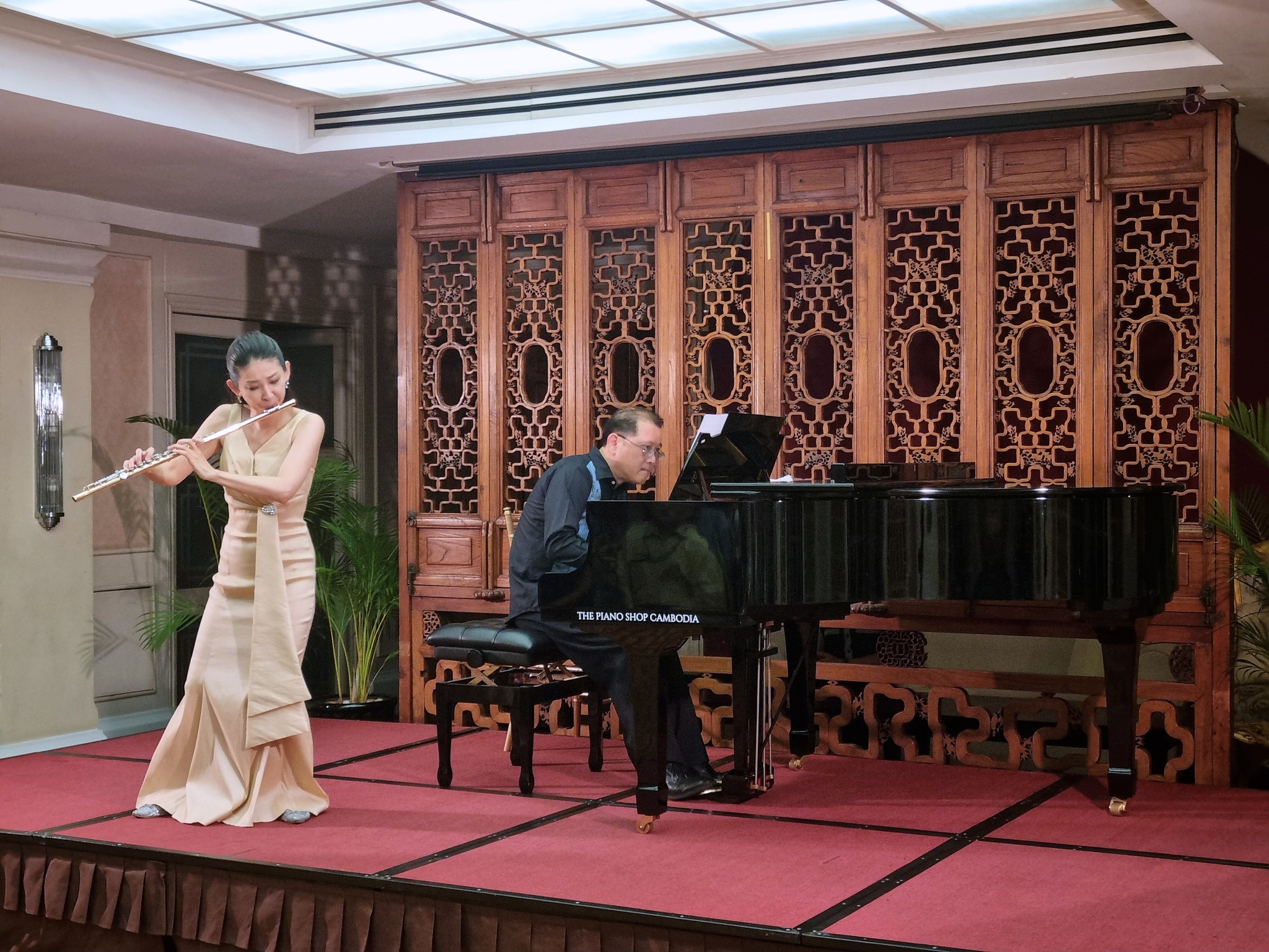 Classical concert stage and performers
