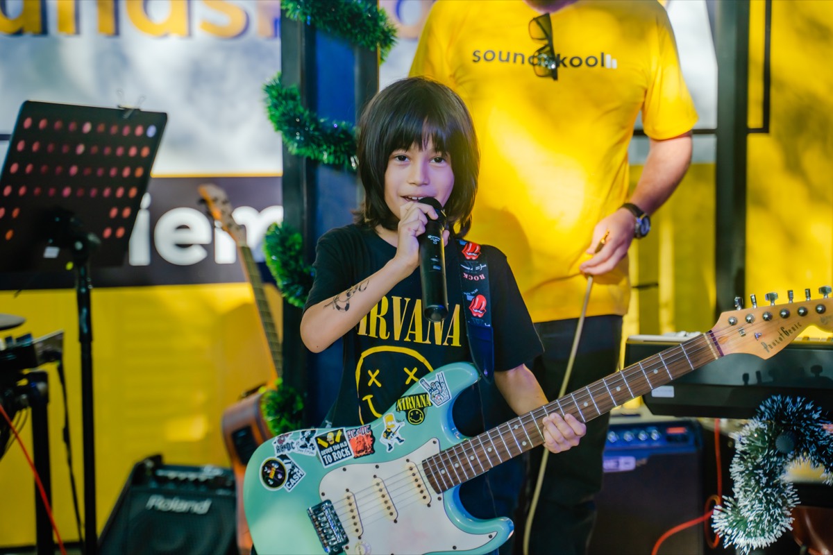 Soundskool student on stage