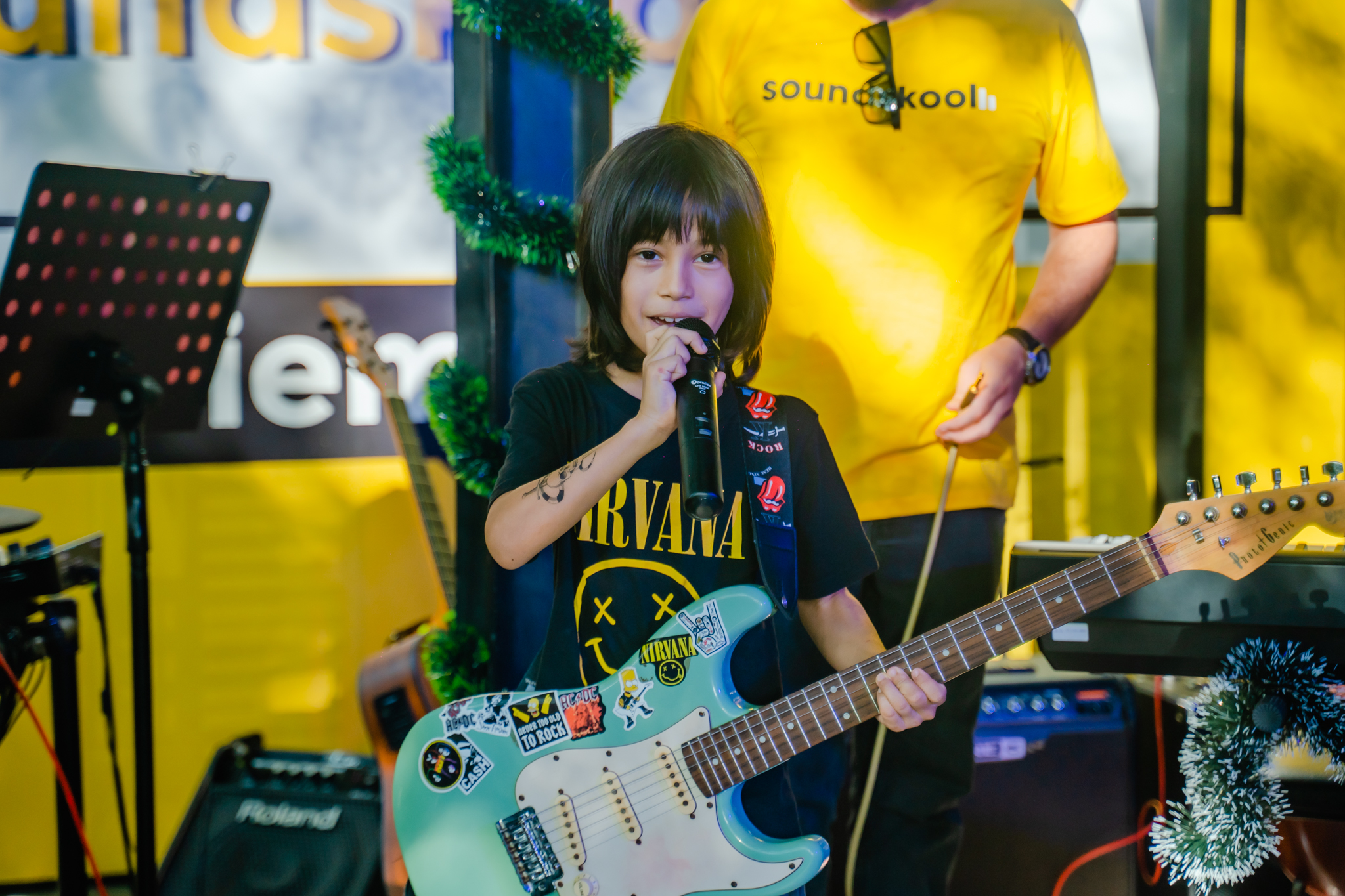 Soundskool student on stage