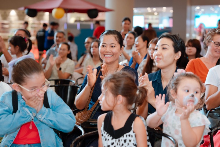 Families in the crowd