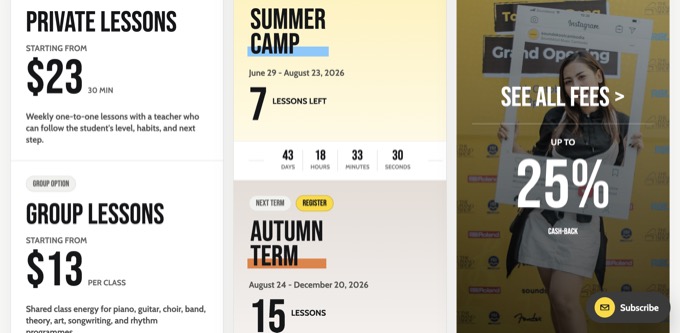Live Summer term lesson counts