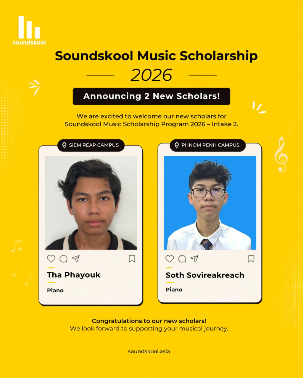 Soundskool Music Scholarship 2026 Intake 2 — selected scholars