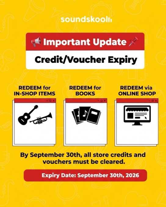 Credit and voucher expiry — all store credits and vouchers must be cleared by September 30th, 2026