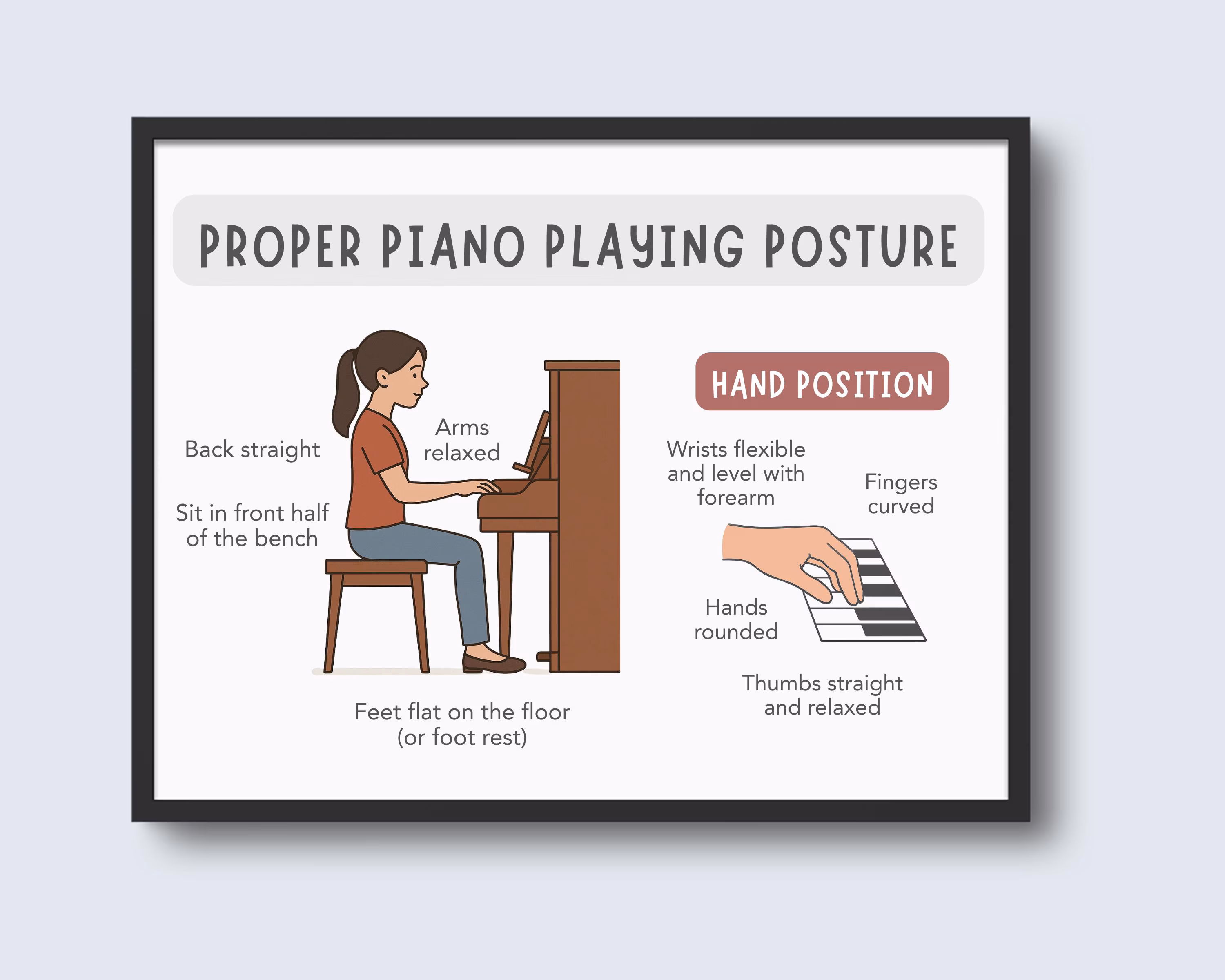 Professional piano posture reference image