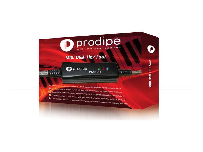 Prodipe USB Midi Interface 1i1o (Mac/Pc) with PVE