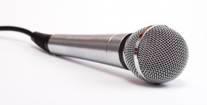 Microphone on a white background