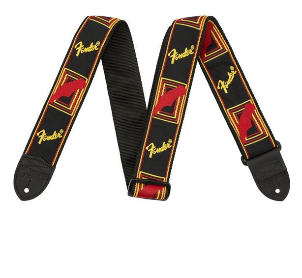 Fender Guitar Strap 2'' Monogrammed Black/Yellow/Red. Soundskool